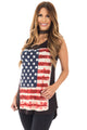 Sexy American Flag Print Black Relaxed Tank Top