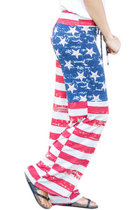 Sexy American Flag Terry Wide Leg Pants