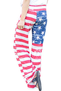 Sexy American Flag Terry Wide Leg Pants