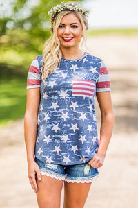 Sexy American Heart Womens Flag T-shirt
