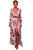 Sexy Apricot Floral Print Faux Wrap Long Dress