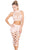 Sexy Apricot Slaver Lattice Hollow-out 3pcs Bandage Skirt Set
