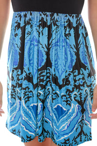 Sexy Aqua Printed Short Dress