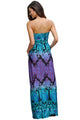 Sexy Aqua Purple Strapless Maxi Dress with Pockets