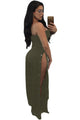 Sexy Army Green Button Me up Jumpsuit