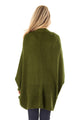 Sexy Army Green Dolman Sleeve Knit Cardigan with Pocket