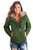 Sexy Army Green Faux Fur Collar Trim Black Quilted Jacket