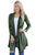 Sexy Army Green Faux Suede Open Cardigan