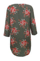 Sexy Army Green Floral Kimono Cardigan Loose Cover up