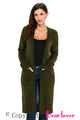 Sexy Army Green Knit Long Sleeve Open Front Cardigan