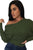 Sexy Army Green Off Shoulder Lightweight Chunky Sweater