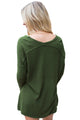 Sexy Army Green Soft V Neck Sweater