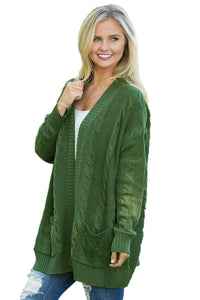 Sexy Army Knit Texture Long Cardigan