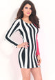 Sexy Attention-getting Stripes and Solid Bodycon Dress