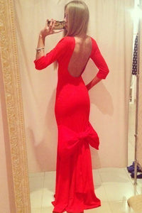 Sexy Backless Big Bow Accent Evening Dress
