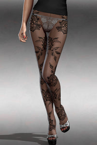 Sexy Baroque Floral Lace Sheer Full Tights