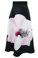 Sexy Big Flower Print Black High Waist Maxi Skirt