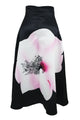 Sexy Big Flower Print Black High Waist Maxi Skirt