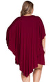 Sexy Big Girl Cape Overlay Wine Curvaceous Dress
