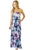 Sexy Big Summer Flower Strapless Maxi Dress with Pockets