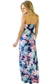 Sexy Big Summer Flower Strapless Maxi Dress with Pockets