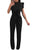 Sexy Black Asymmetric Ruffle Detail Sleeveless Jumpsuit