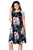 Sexy Black Backdrop Floral Print A-line Loose T-shirt Dress
