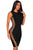 Sexy Black Bandage Gold Button Cut Out Sides Dress