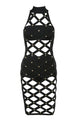 Sexy Black Bandage Lattice Dress
