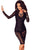 Sexy Black Bodycon Lace Midi Dress