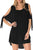Sexy Black Breezy Basic Convertible Cold Shoulder Tunic Cover-Up