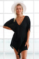 Sexy Black Breezy Tie The Knot Beach Cover Up