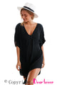Sexy Black Breezy Tie The Knot Beach Cover Up