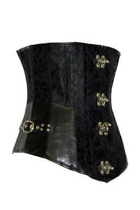 Sexy Black Brocade Corset with G-string