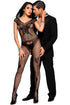 Sexy Black Butterfly Accent Fishnet Bodystocking