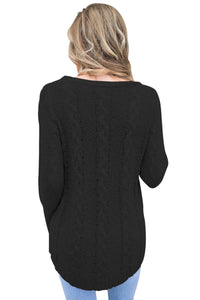 Sexy Black Cable Knit Fall Winter Sweater