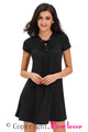 Sexy Black Casual Lace-up Swing Dress