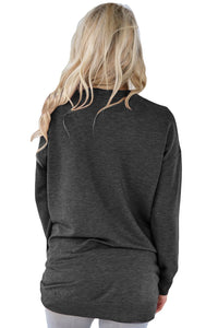 Sexy Black Casual Pocket Style Long Sleeve Top