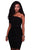 Sexy Black Club Party One Shoulder Bodycon Dress