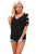 Sexy Black Cold Shoulder Ruched Sides T-shirt