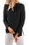 Sexy Black Cowl Neck Side Split Sweater