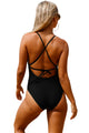 Sexy Black Crochet Front Detail One Piece Bathing Suit