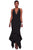 Sexy Black Cross Back Asymmetric Hemline Maxi Dress