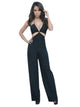 Sexy Black Cut Out Crisscross Halter Jumpsuit