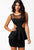 Sexy Black Cut out Mesh Peplum Dress