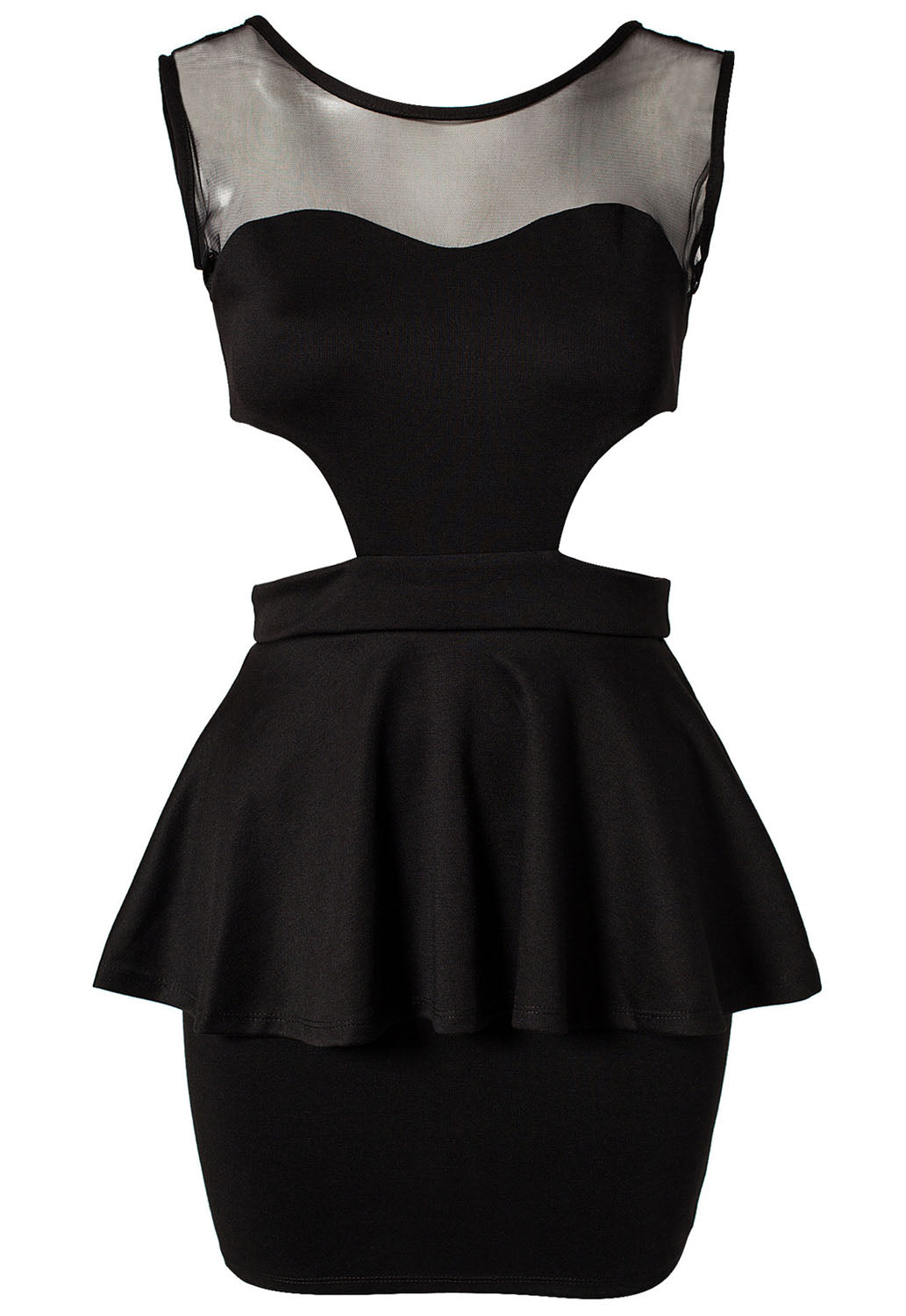 Sexy Black Cut out Mesh Peplum Dress SEXY AFFORDABLE CLOTHING Sexy Black Cut out Mesh Peplum Dress SEXY AFFORDABLE CLOTHING
