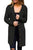 Sexy Black Distressed Button Cardigan