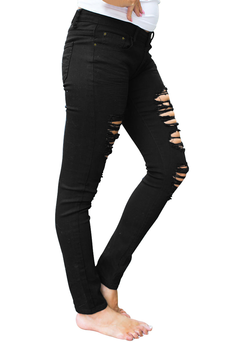 Update more than 181 black ripped jeans womens