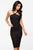 Sexy Black Double Straps Midi Dress