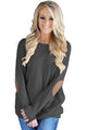 Sexy Black Elbow Patch Sweatshirt